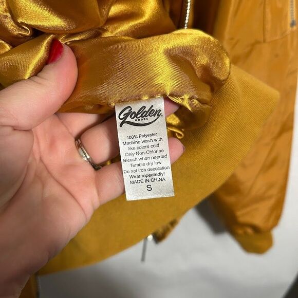 CRSSD Mens Bomber Jacket S House x Techno DJ Music Festival EDM Rave Yellow Gold - Picture 8 of 8